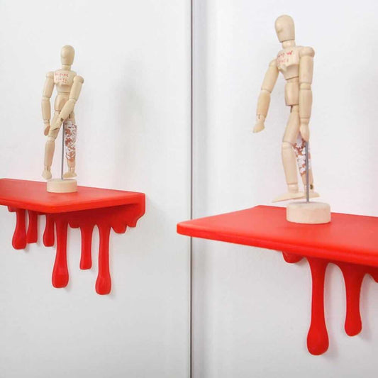 3D Printed Dripping Shelf: Modern Surrealist Wall Decor-Digital Chaotik