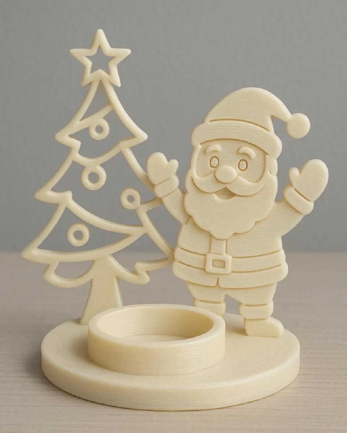 Santa Christmas Tree Tealight Holder – Festive Holiday Decor-Digital Chaotik