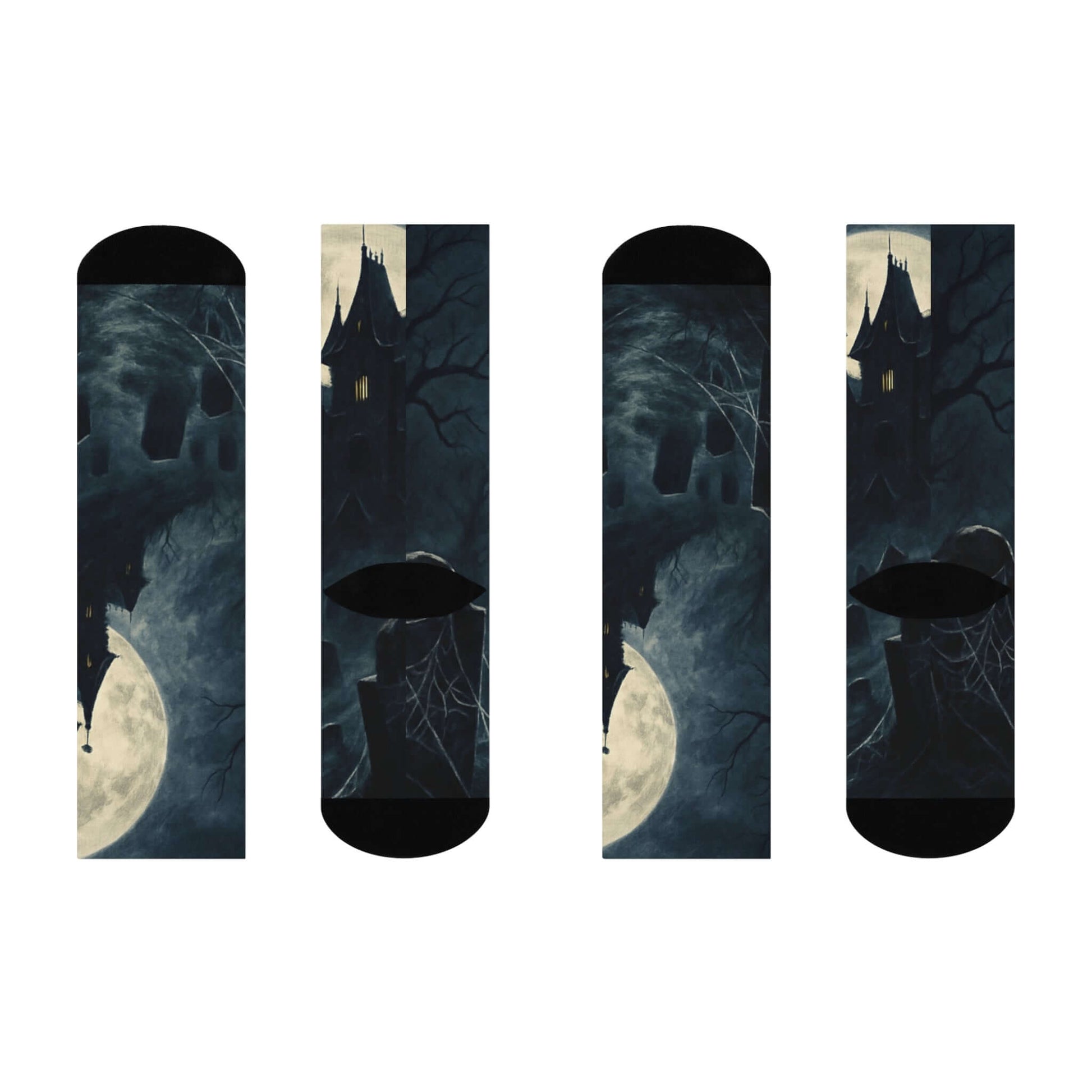 Halloween Socks, Cozy Socks for Fall, Gift for Her, Haunted House-Digital Chaotik