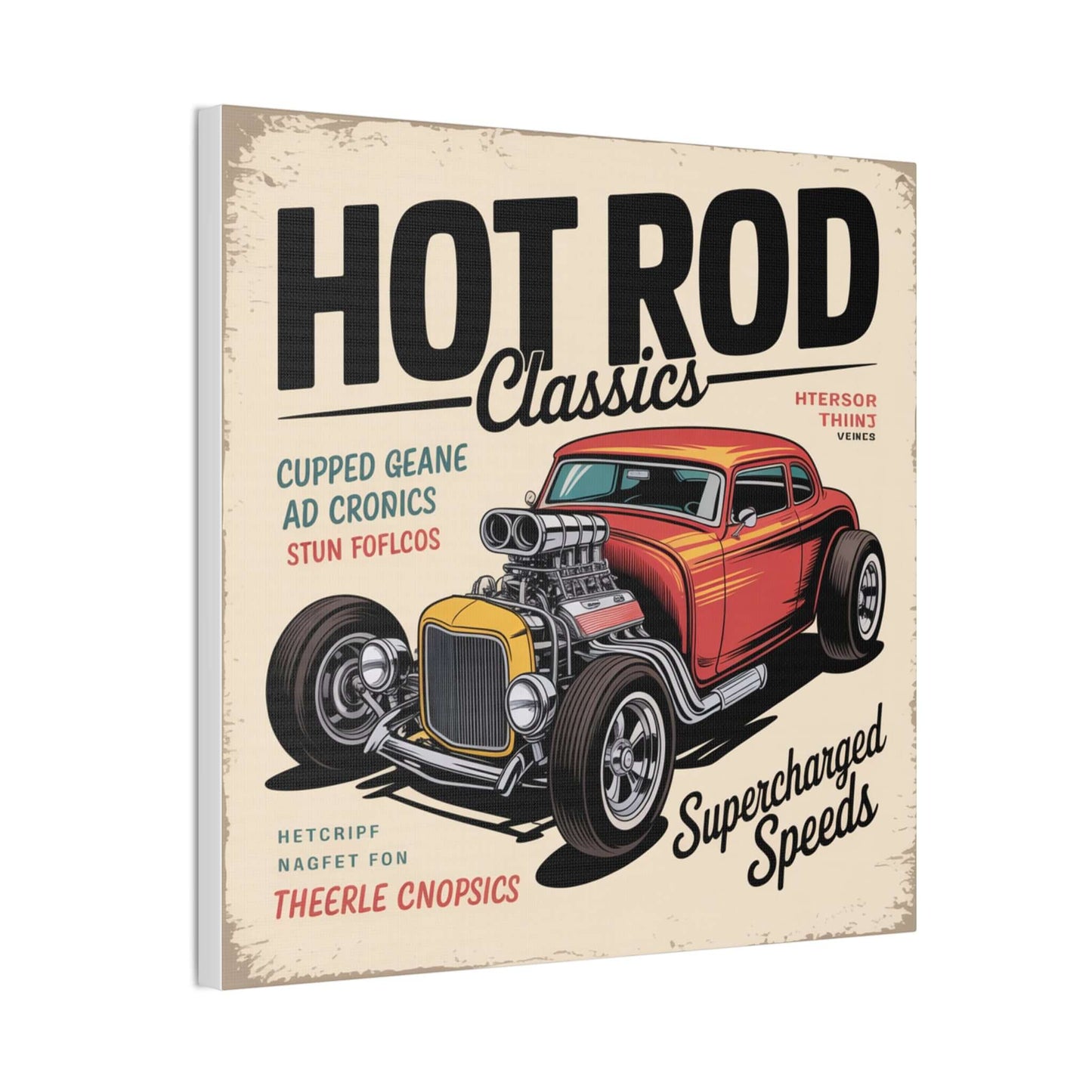 Hot Rod Decor Classics Retro Car Canvas | Vintage Muscle Car Wall Art-Digital Chaotik
