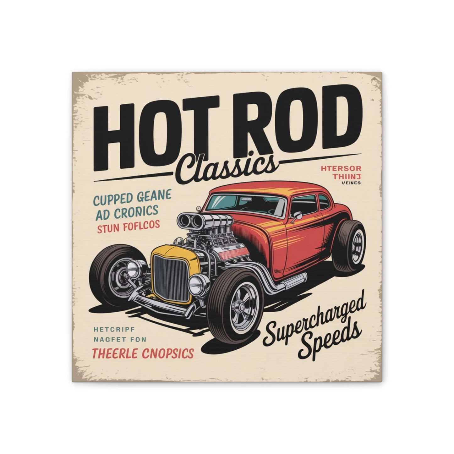Hot Rod Decor Classics Retro Car Canvas | Vintage Muscle Car Wall Art-Digital Chaotik