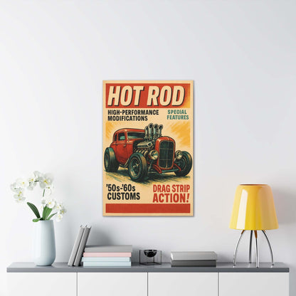 Hot Rod art Retro Car Canvas | 1950s '50s-'60s Custom Drag Strip-Digital Chaotik
