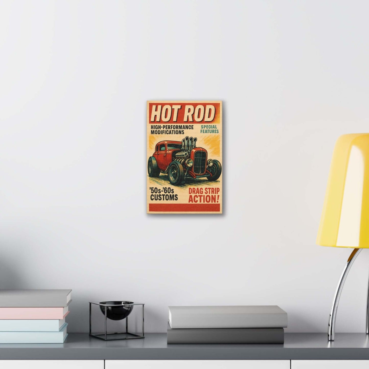 Hot Rod art Retro Car Canvas | 1950s '50s-'60s Custom Drag Strip-Digital Chaotik