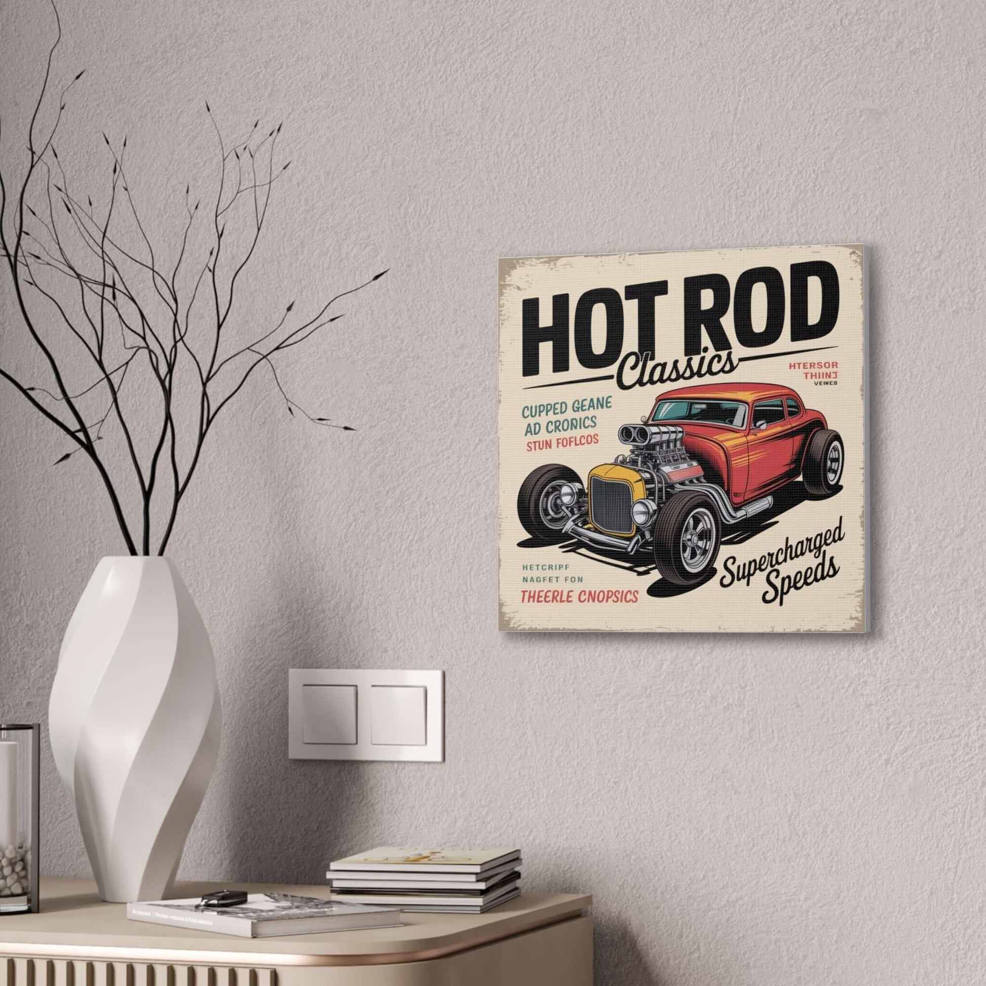 Hot Rod Decor Classics Retro Car Canvas | Vintage Muscle Car Wall Art-Digital Chaotik