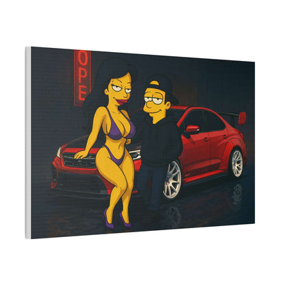 WRX STI picture Cartoon Couple with Canvas-Digital Chaotik