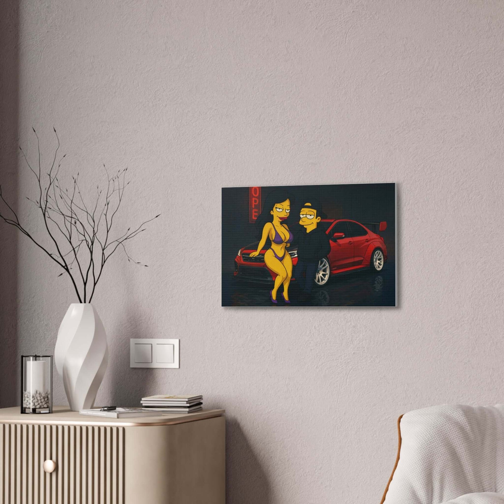 WRX STI picture Cartoon Couple with Canvas-Digital Chaotik