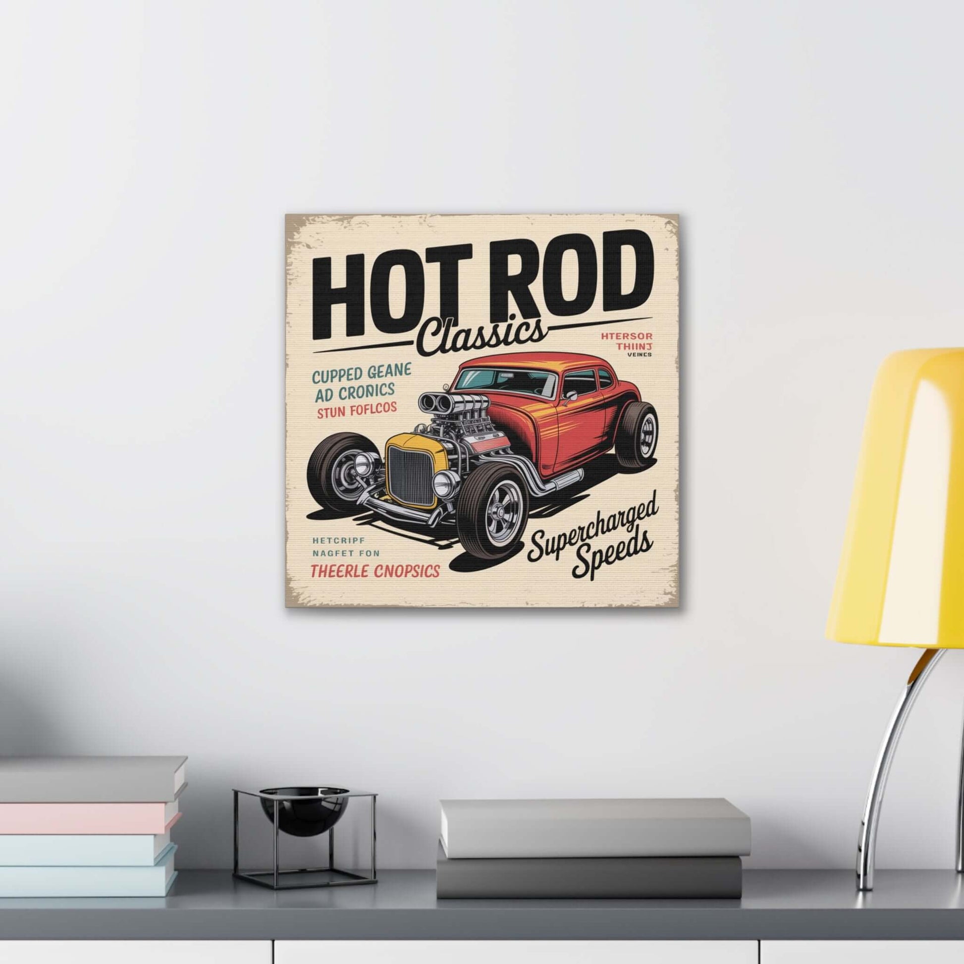 Hot Rod Decor Classics Retro Car Canvas | Vintage Muscle Car Wall Art-Digital Chaotik