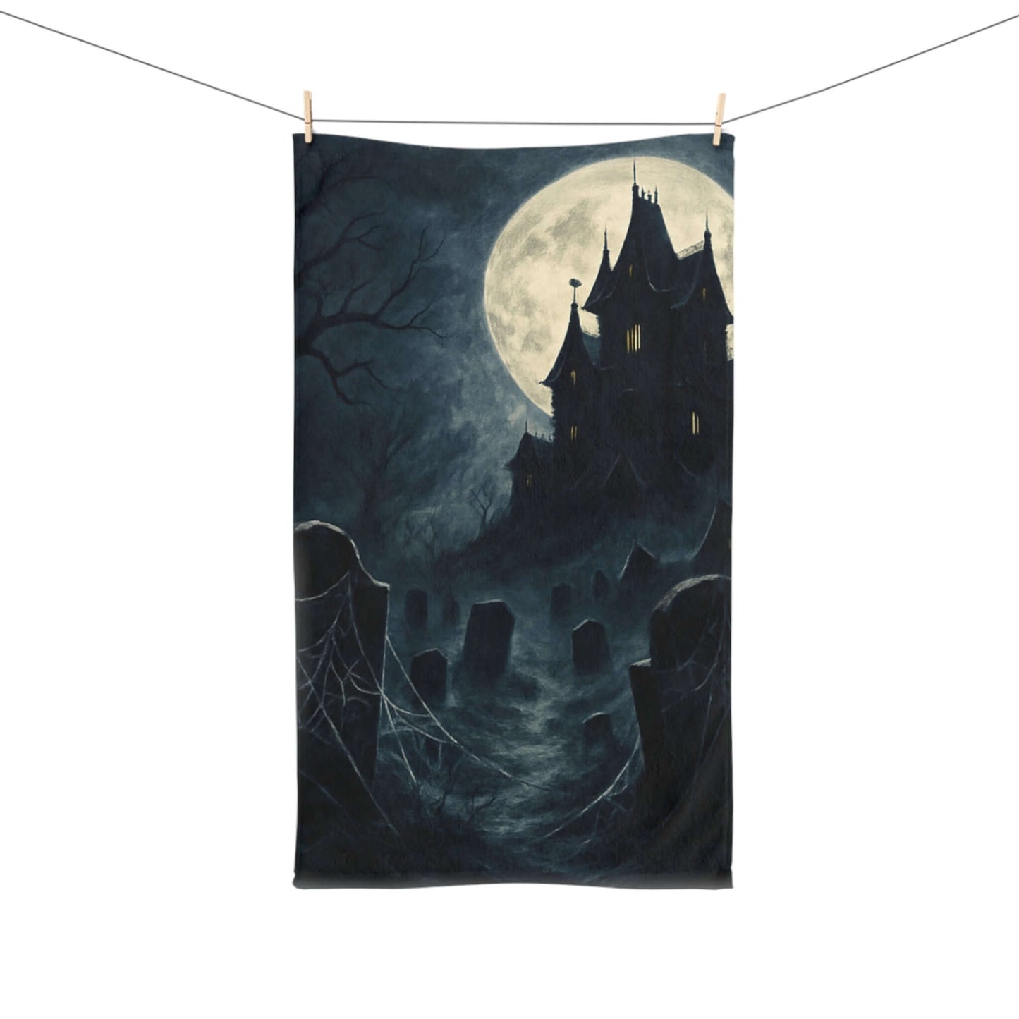 Halloween Towel, Spooky Kitchen Decor, Gothic Bathroom Accessory-Digital Chaotik