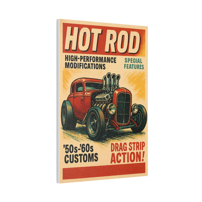 Hot Rod art Retro Car Canvas | 1950s '50s-'60s Custom Drag Strip-Digital Chaotik