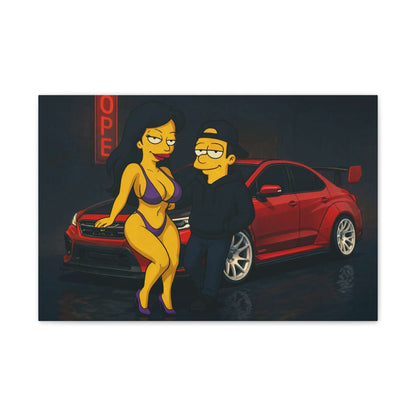 WRX STI picture Cartoon Couple with Canvas-Digital Chaotik