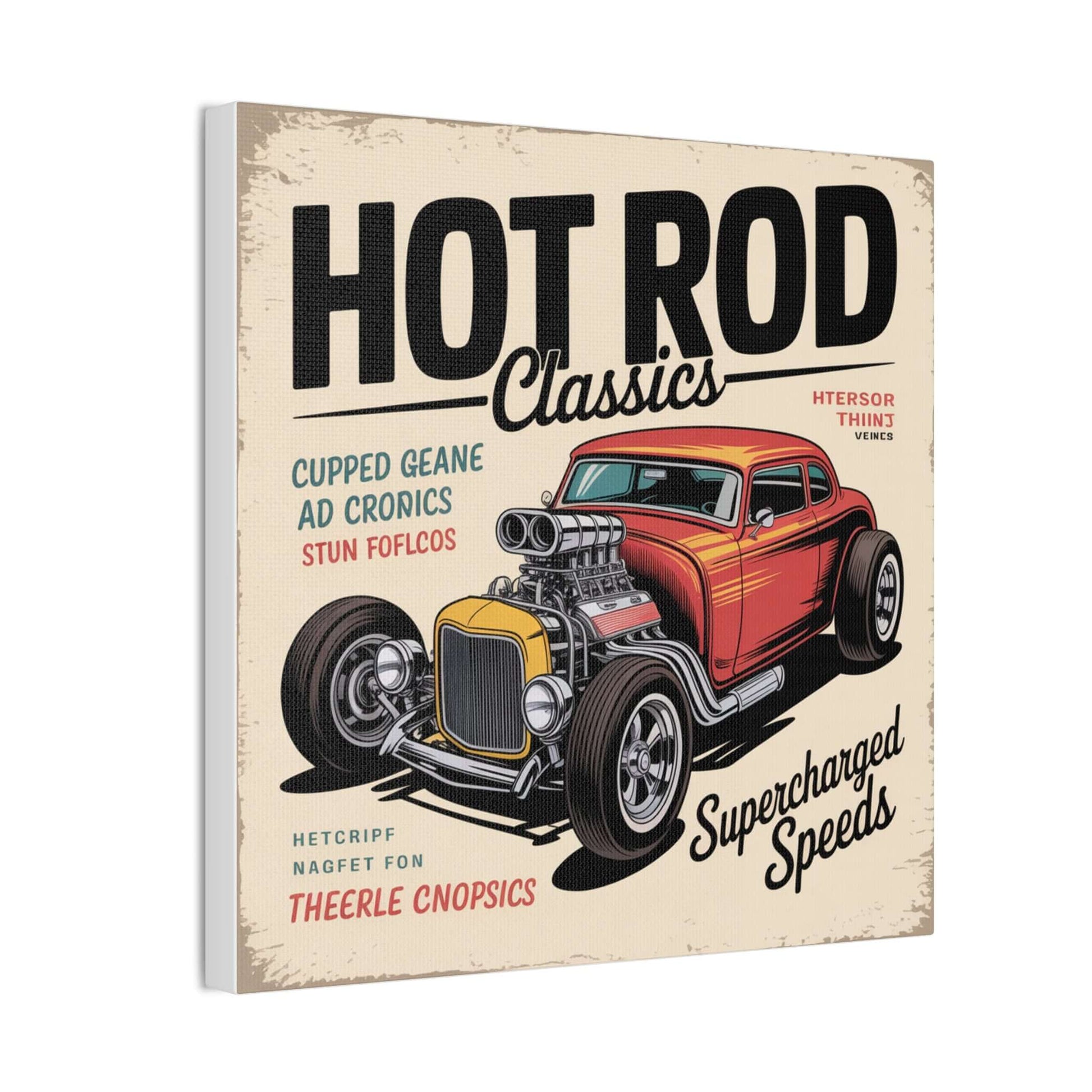 Hot Rod Decor Classics Retro Car Canvas | Vintage Muscle Car Wall Art-Digital Chaotik