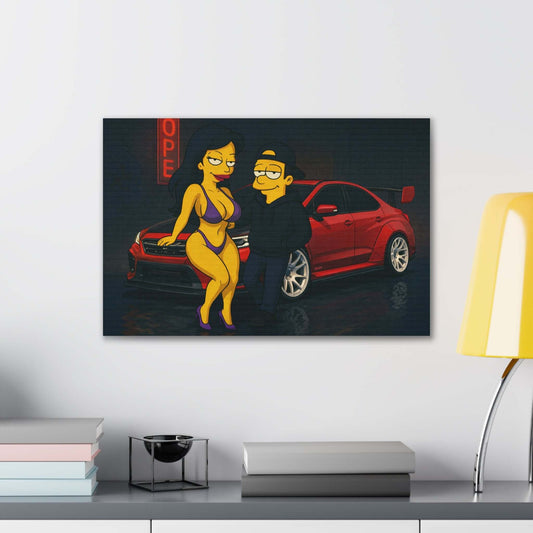 WRX STI picture Cartoon Couple with Canvas-Digital Chaotik