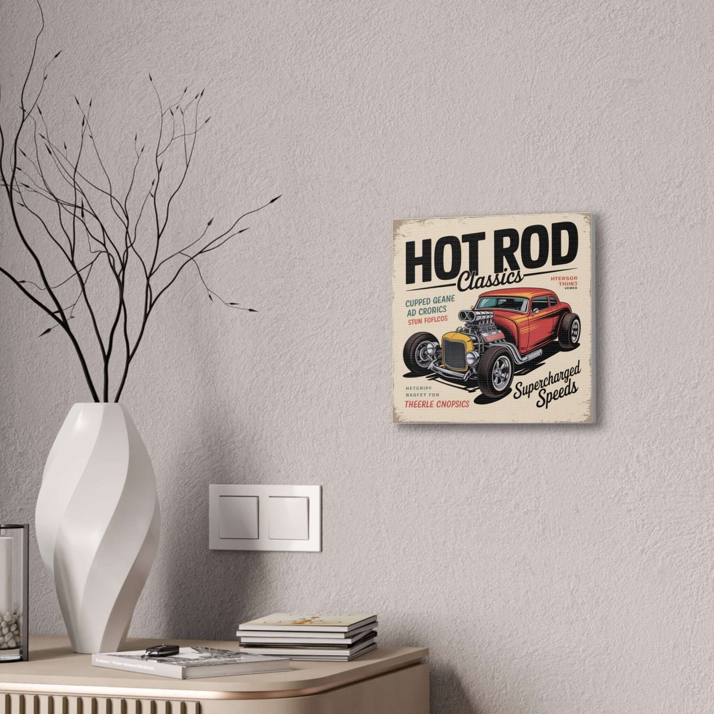 Hot Rod Decor Classics Retro Car Canvas | Vintage Muscle Car Wall Art-Digital Chaotik