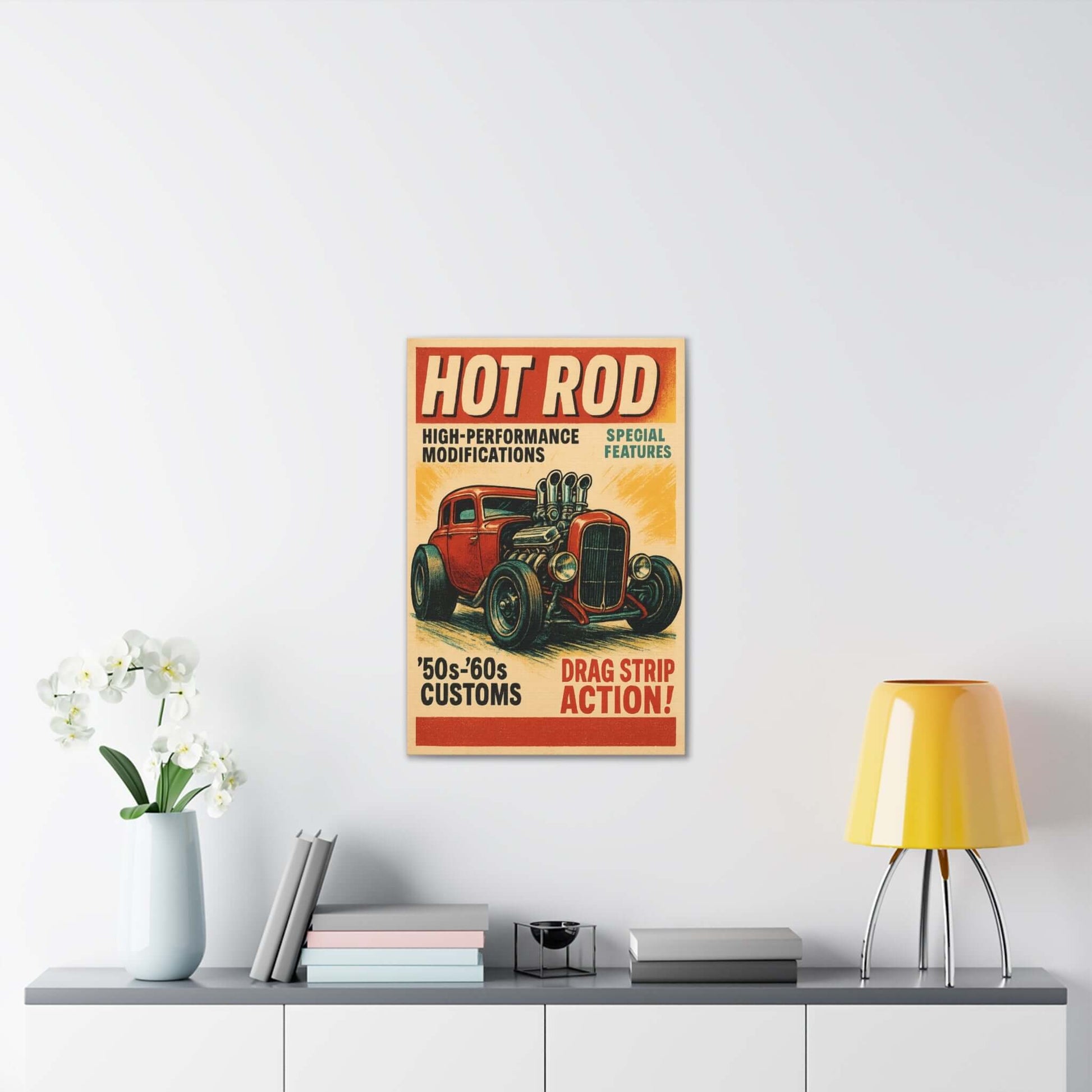 Hot Rod art Retro Car Canvas | 1950s '50s-'60s Custom Drag Strip-Digital Chaotik