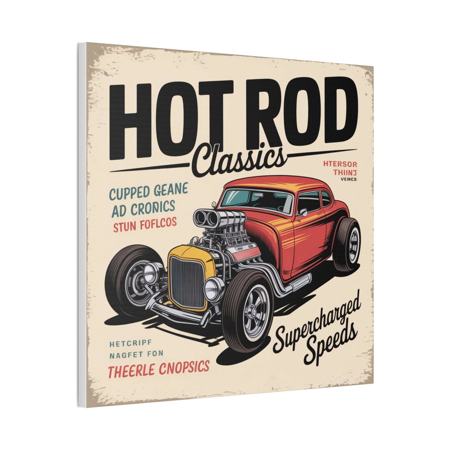 Hot Rod Decor Classics Retro Car Canvas | Vintage Muscle Car Wall Art-Digital Chaotik