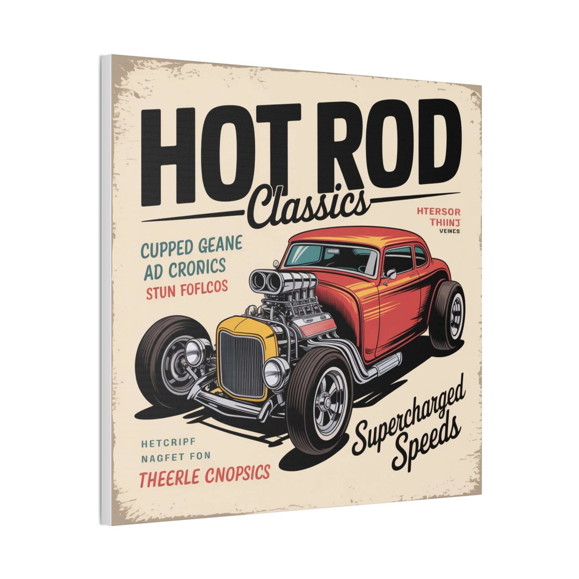 Hot Rod Decor Classics Retro Car Canvas | Vintage Muscle Car Wall Art-Digital Chaotik