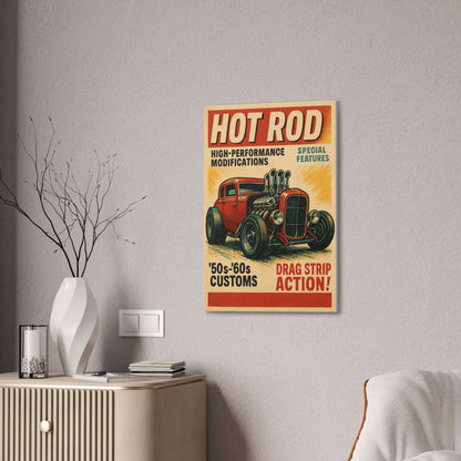Hot Rod art Retro Car Canvas | 1950s '50s-'60s Custom Drag Strip-Digital Chaotik