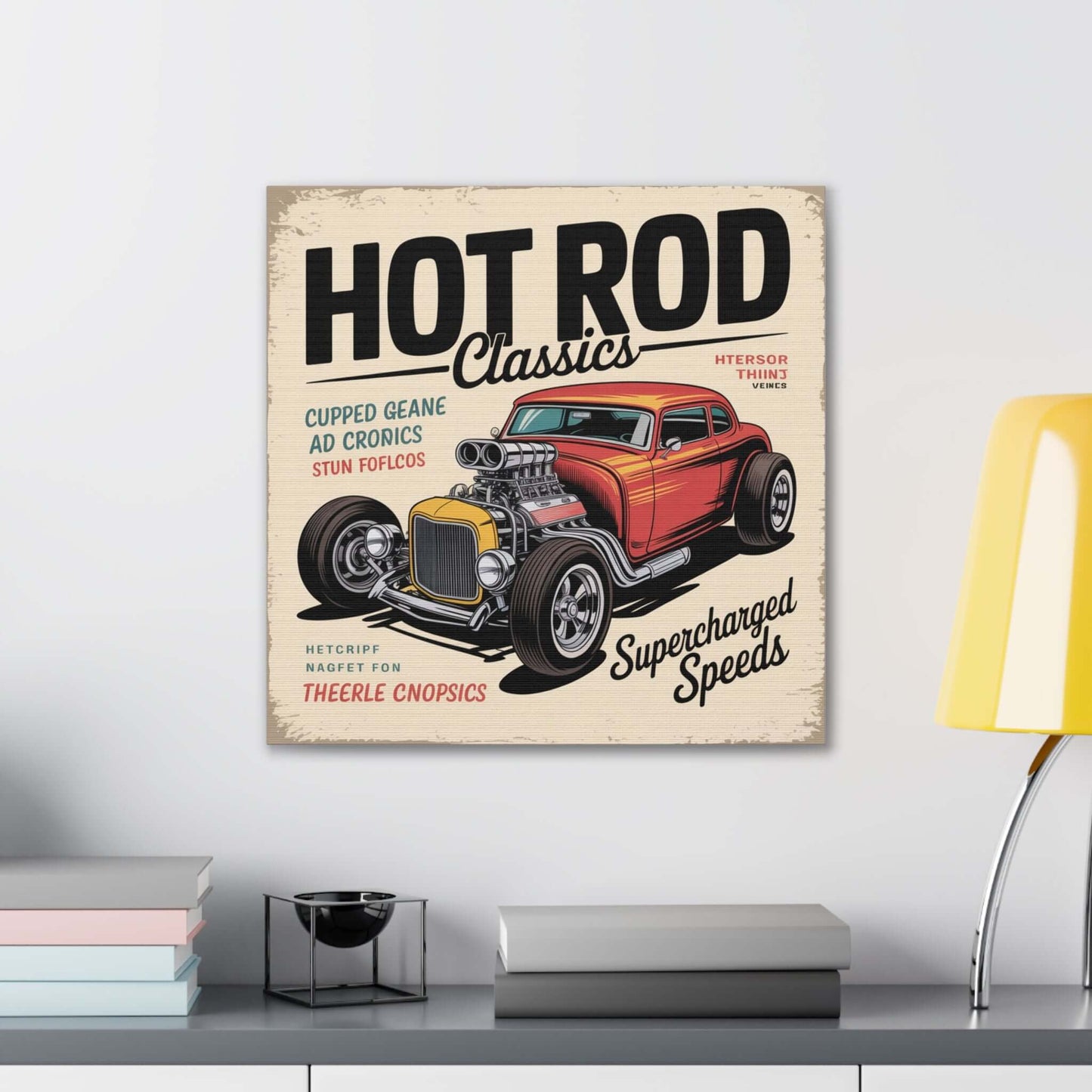 Hot Rod Decor Classics Retro Car Canvas | Vintage Muscle Car Wall Art-Digital Chaotik