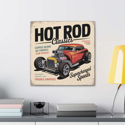 Hot Rod Decor Classics Retro Car Canvas | Vintage Muscle Car Wall Art-Digital Chaotik