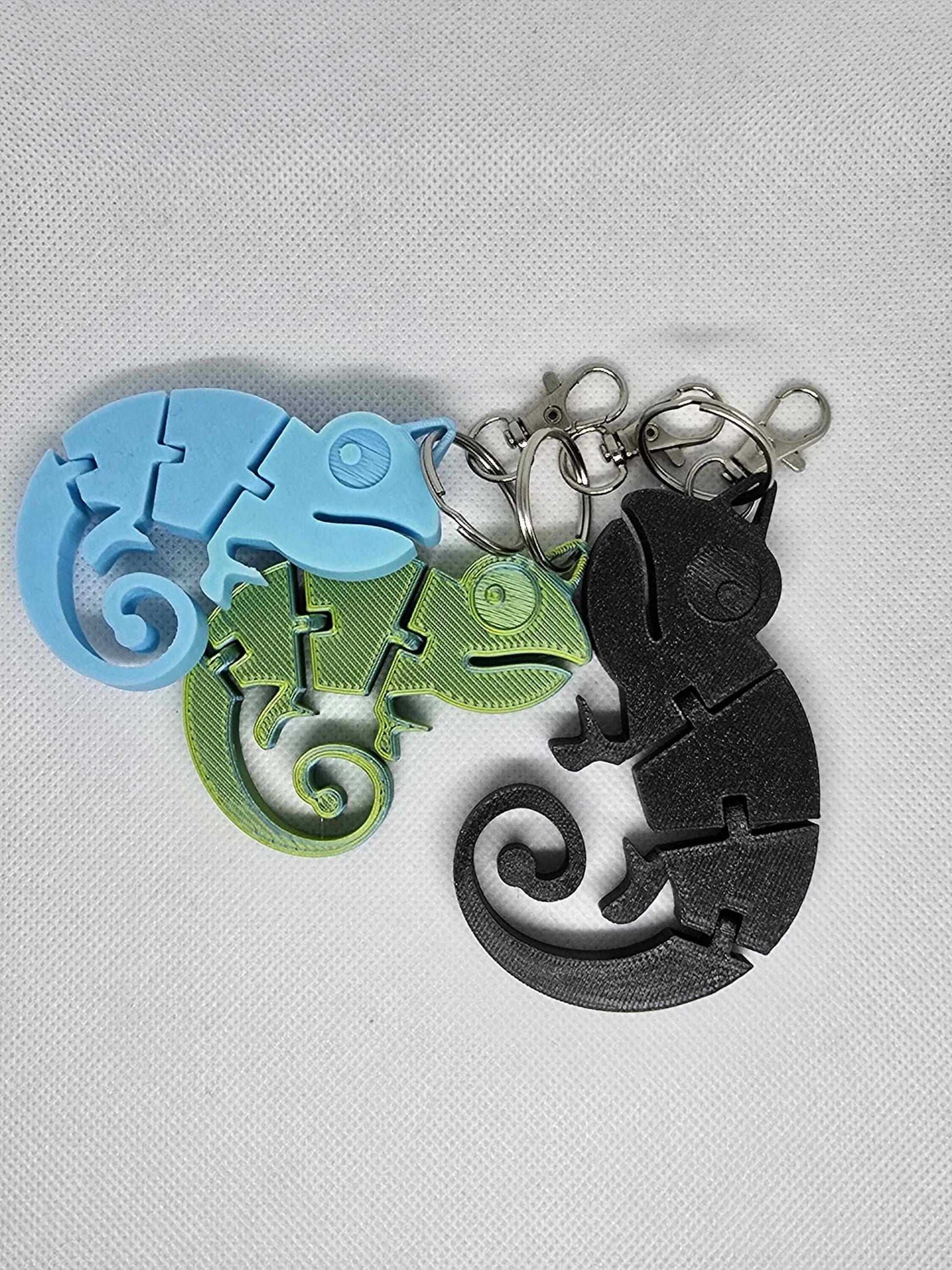 3D Printed Articulated Chameleon Keychain – Fidget Toy-Digital Chaotik