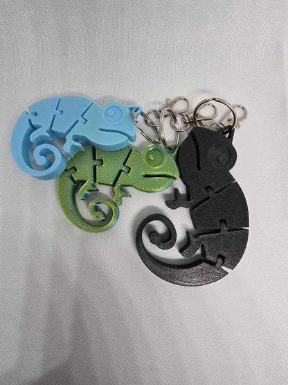 3D Printed Articulated Chameleon Keychain – Fidget Toy-Digital Chaotik