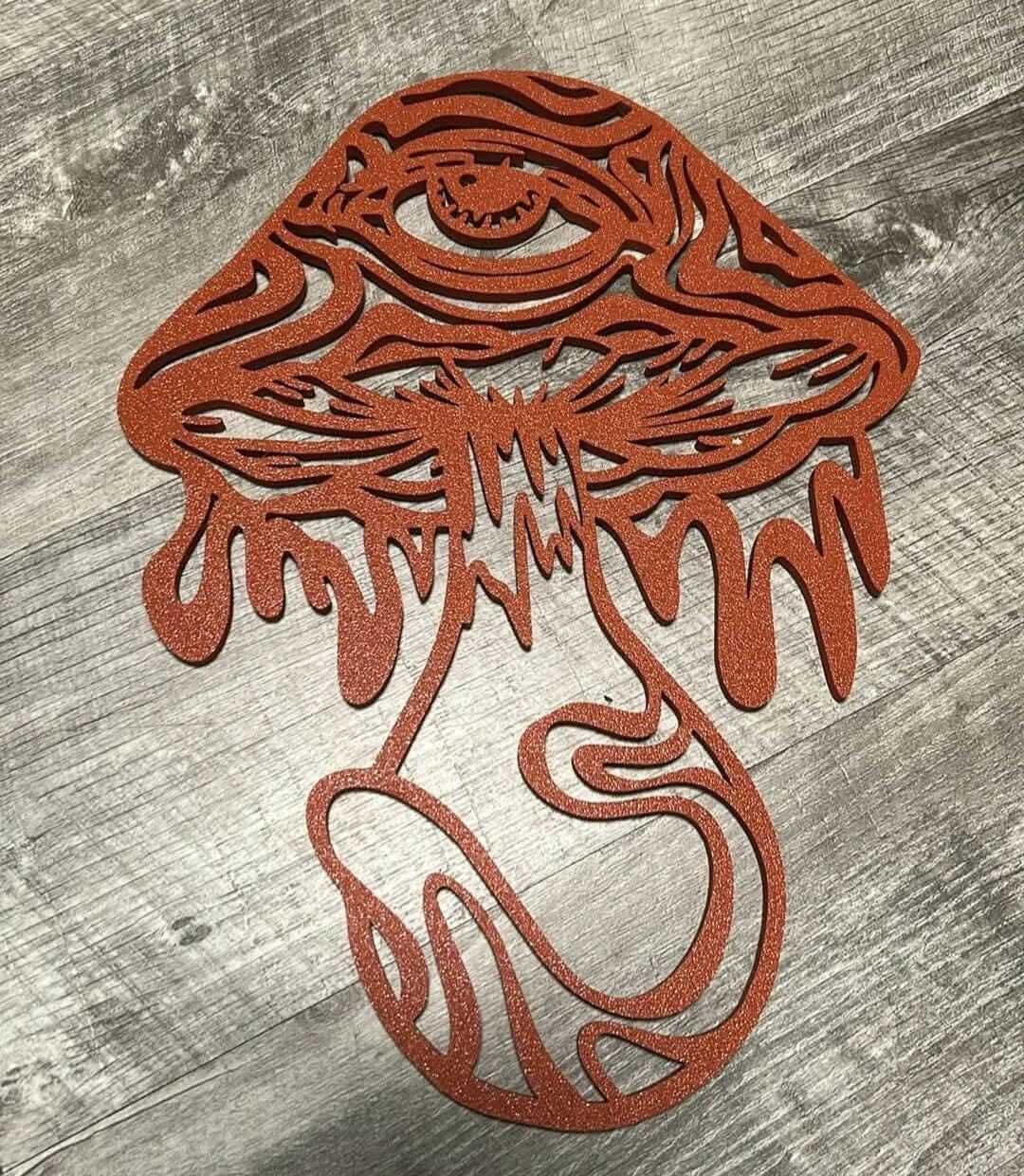 Psychedelic Mushroom Wall Art: Trippy Eye Laser Cut Boho Decor-Digital Chaotik