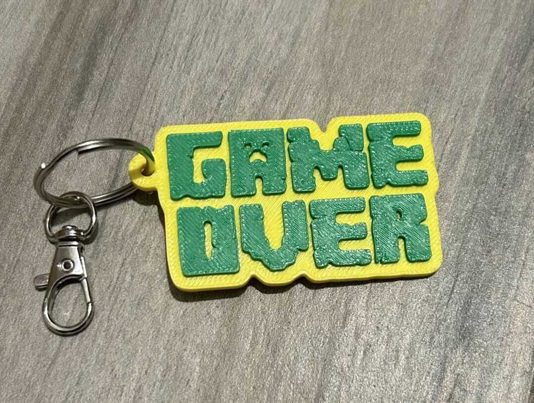 Game Over Keychain: Retro Gaming Accessory-Digital Chaotik
