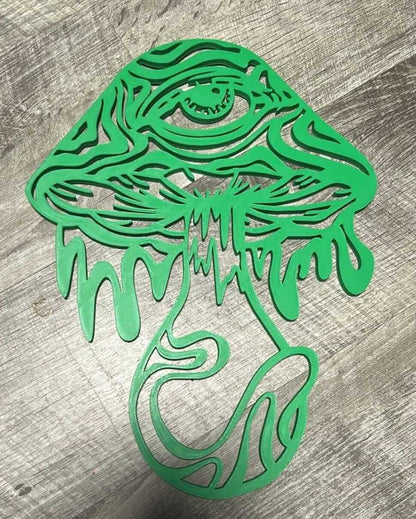 Psychedelic Mushroom Wall Art: Trippy Eye Laser Cut Boho Decor-Digital Chaotik