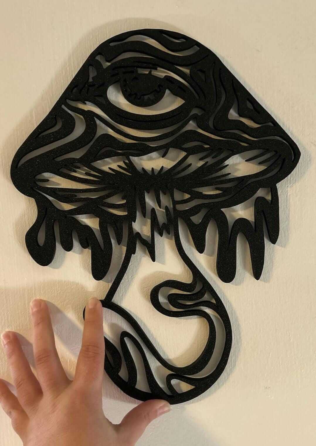 Psychedelic Mushroom Wall Art: Trippy Eye Laser Cut Boho Decor-Digital Chaotik