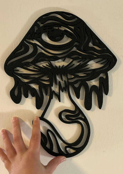 Psychedelic Mushroom Wall Art: Trippy Eye Laser Cut Boho Decor-Digital Chaotik