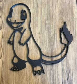 Charmander Silhouette Wall Art - Pokemon Inspired Home Decor-Digital Chaotik