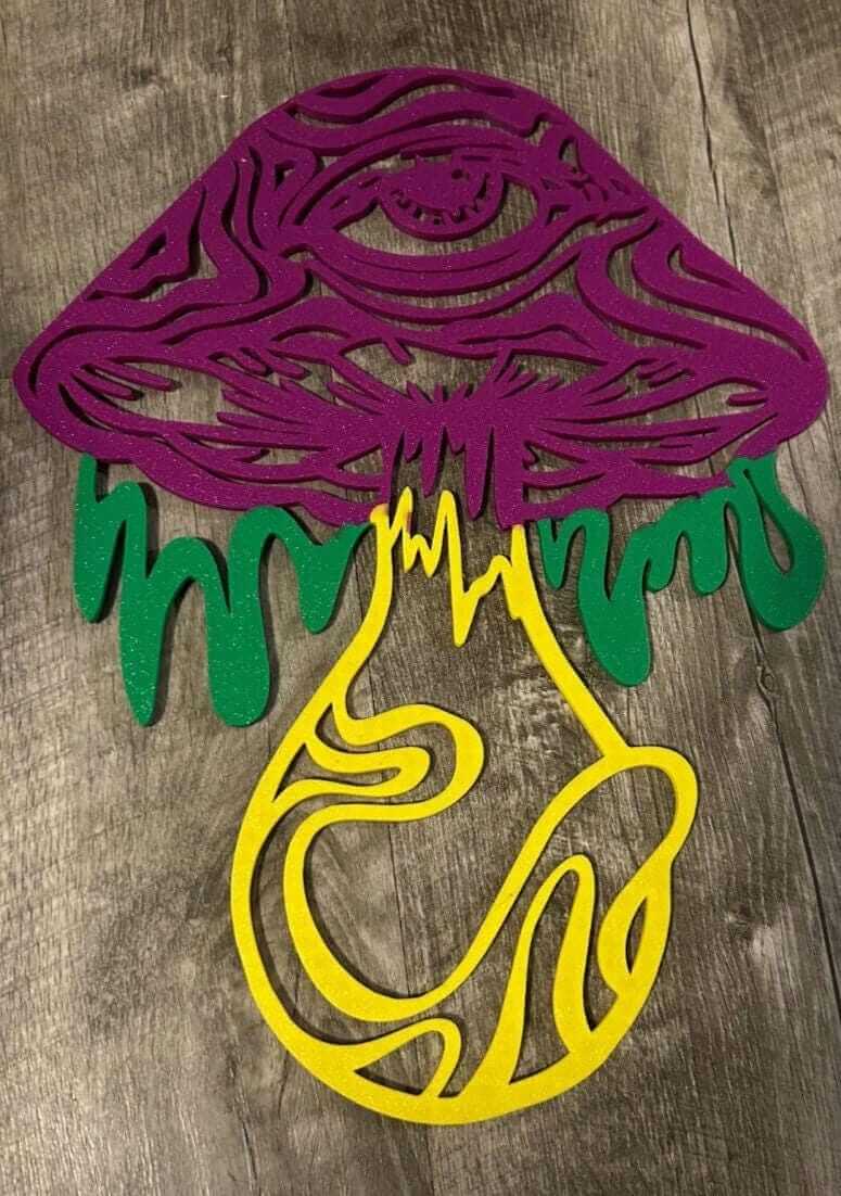 Psychedelic Mushroom Wall Art: Trippy Eye Laser Cut Boho Decor-Digital Chaotik