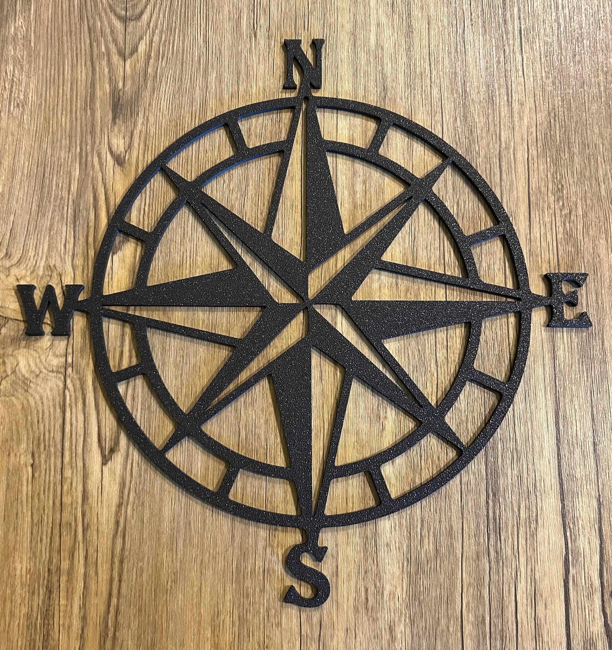 Metal Compass Wall Decor: Boho Living Room Art-Digital Chaotik