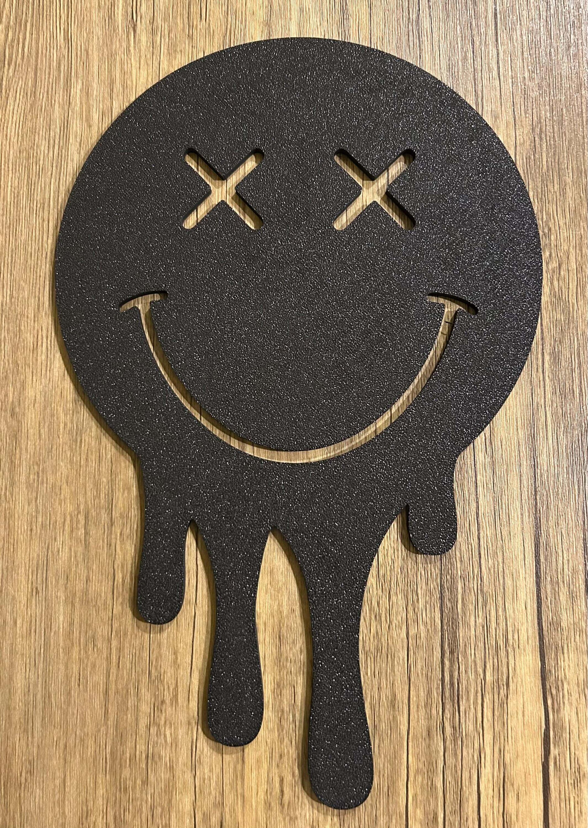 Melting Smiley Face Wall Decor: Playful Trendy Art-Digital Chaotik
