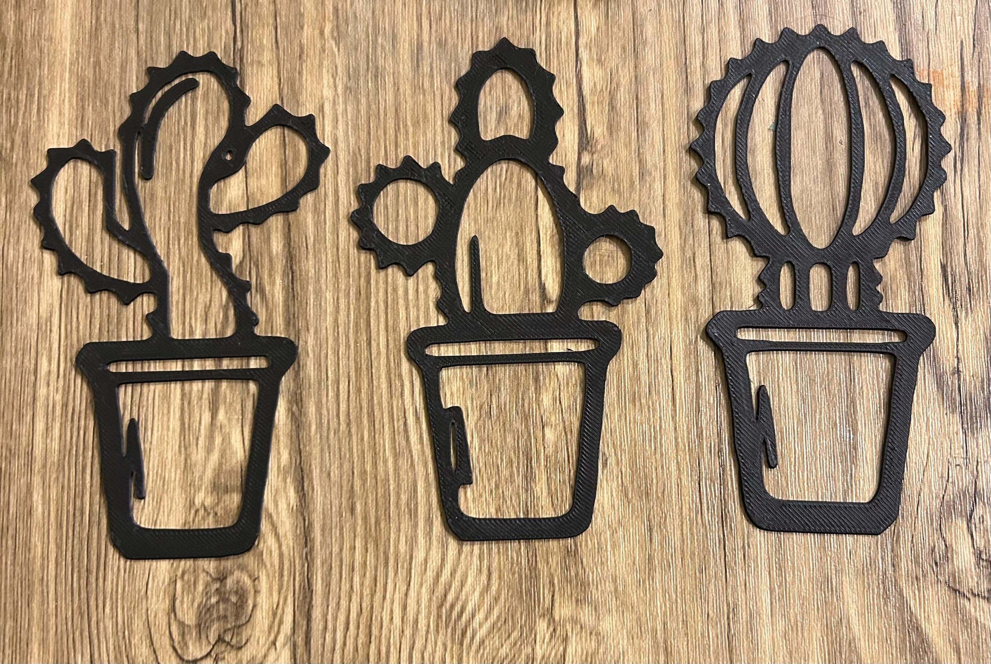 Southwest Charm: Set of 3 Cactus Wall Hangings-Digital Chaotik