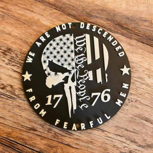 We The People Crest Wall Decor: Patriotic American Flag Art-Digital Chaotik