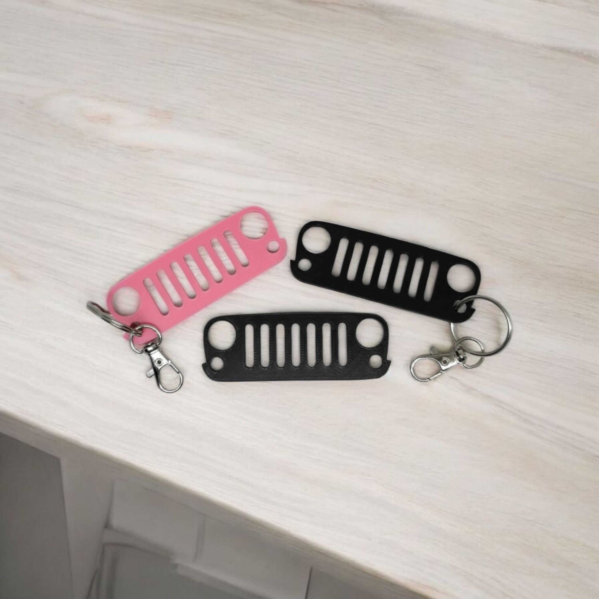 Handcrafted Jeep Wrangler Grille Keychain: Automotive Accessory-Digital Chaotik