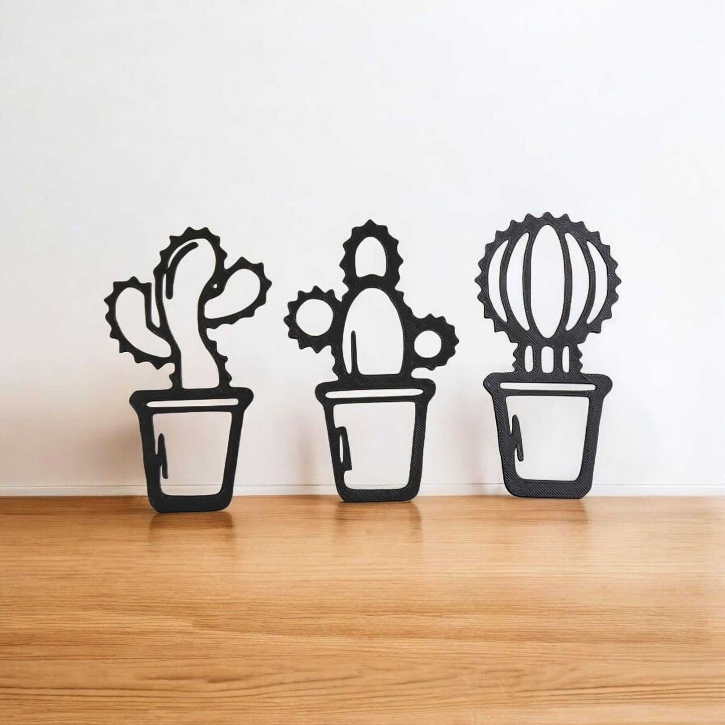 Southwest Charm: Set of 3 Cactus Wall Hangings-Digital Chaotik