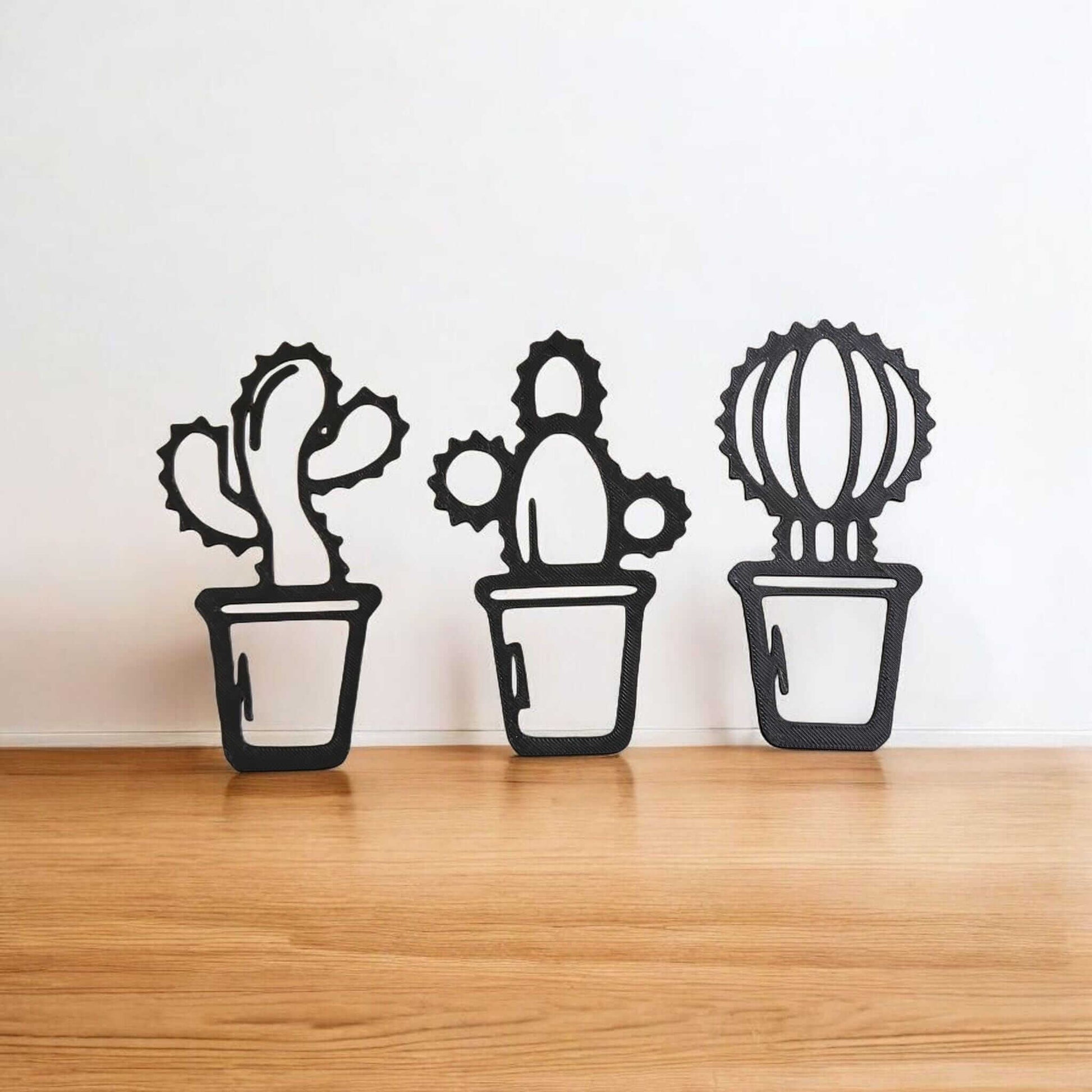 Southwest Charm: Set of 3 Cactus Wall Hangings-Digital Chaotik
