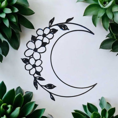Floral Moon Wall Decor-Digital Chaotik