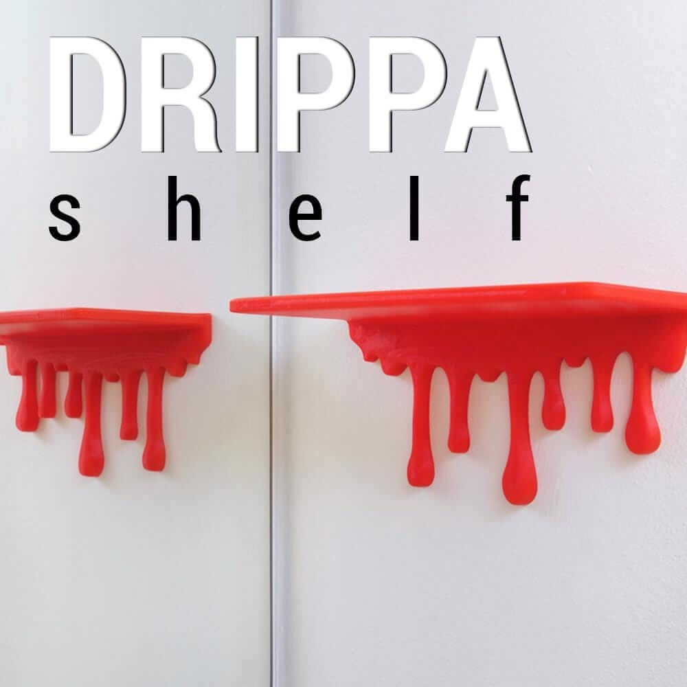 3D Printed Dripping Shelf: Modern Surrealist Wall Decor-Digital Chaotik