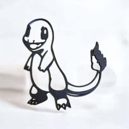 Charmander Silhouette Wall Art - Pokemon Inspired Home Decor-Digital Chaotik