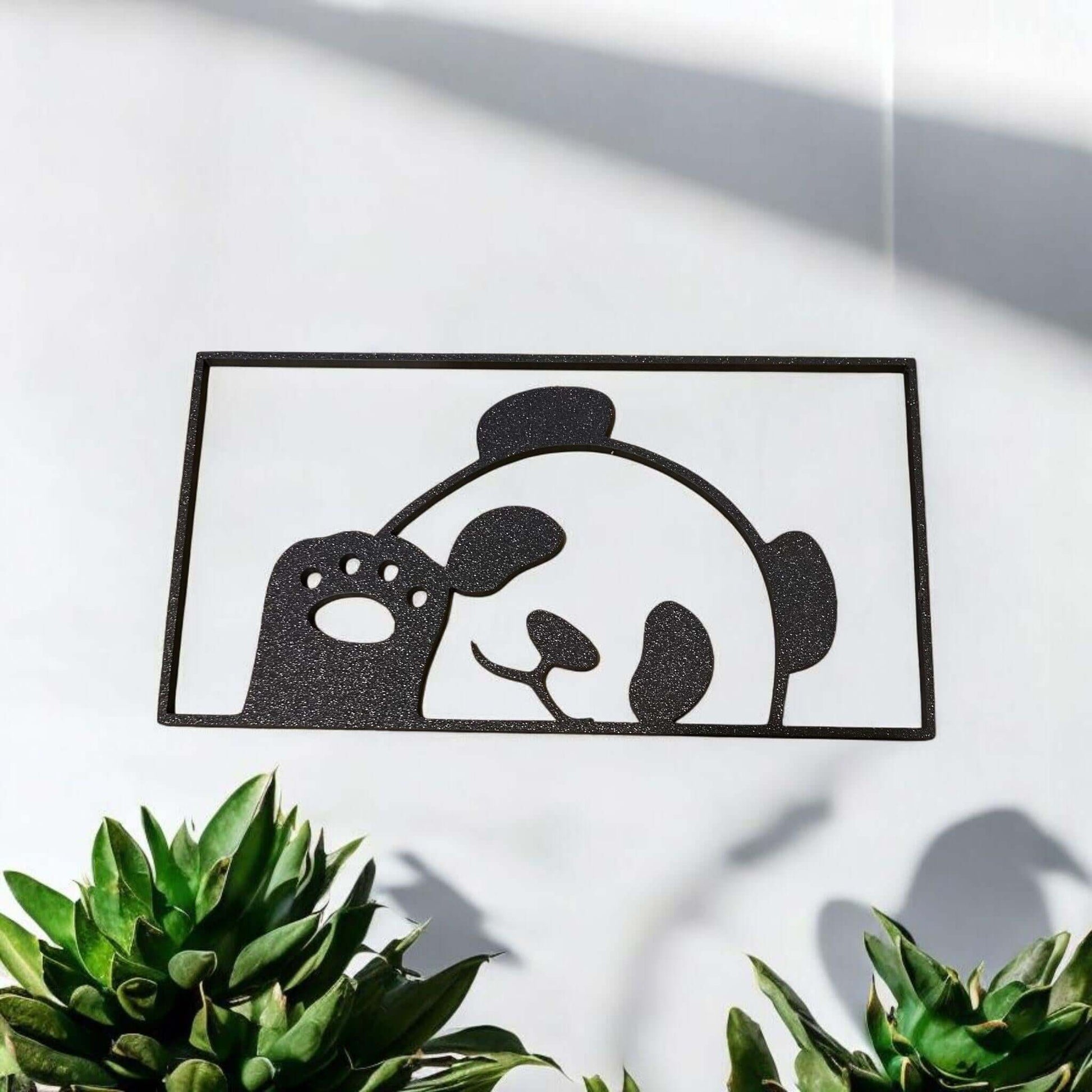 Adorable panda wall decor prints featuring a playful panda design, ideal for children's rooms or home decor.