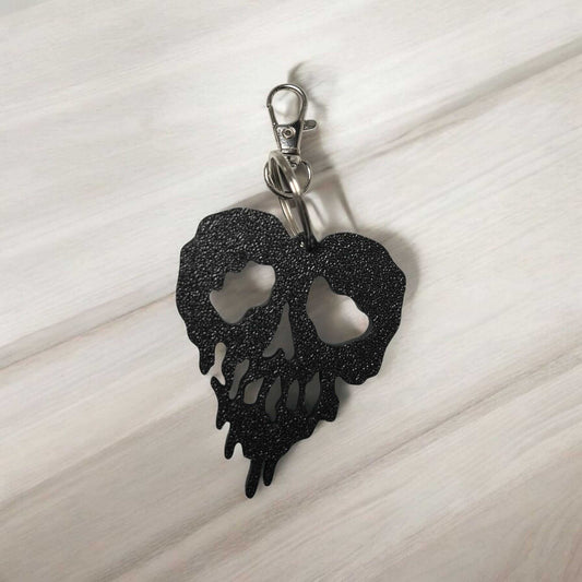Gothic Skull Heart Keychain - Melted Effect-Digital Chaotik