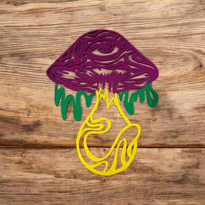 Psychedelic Mushroom Wall Art: Trippy Eye Laser Cut Boho Decor-Digital Chaotik