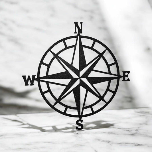 Metal Compass Wall Decor: Boho Living Room Art-Digital Chaotik