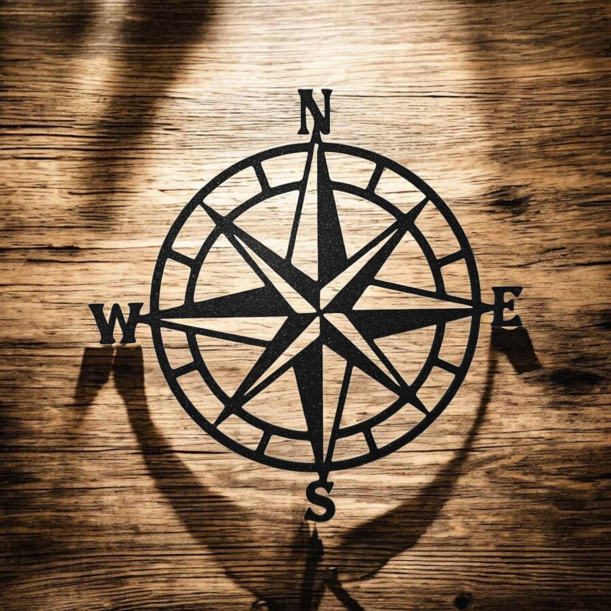 Metal Compass Wall Decor: Boho Living Room Art-Digital Chaotik
