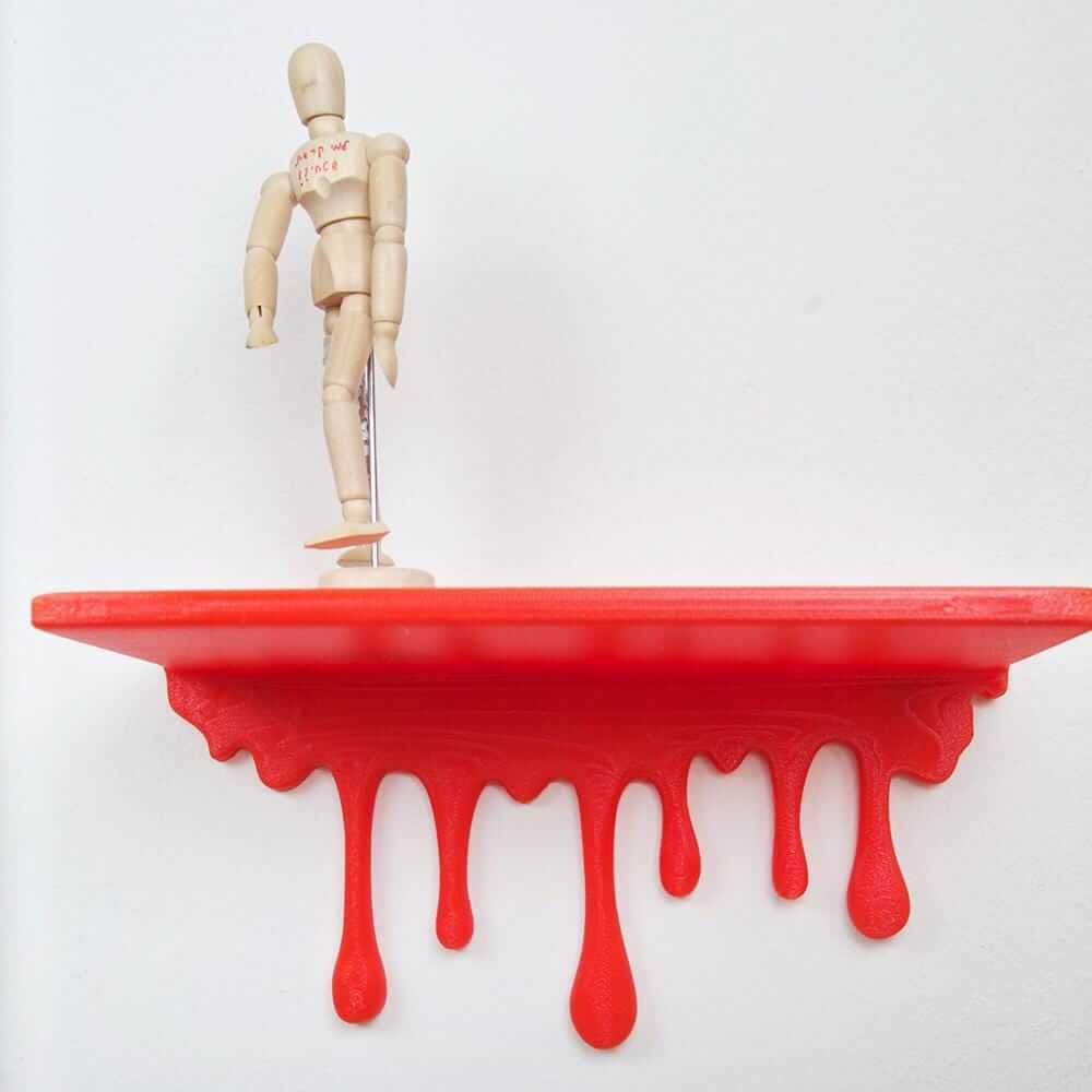 3D Printed Dripping Shelf: Modern Surrealist Wall Decor-Digital Chaotik