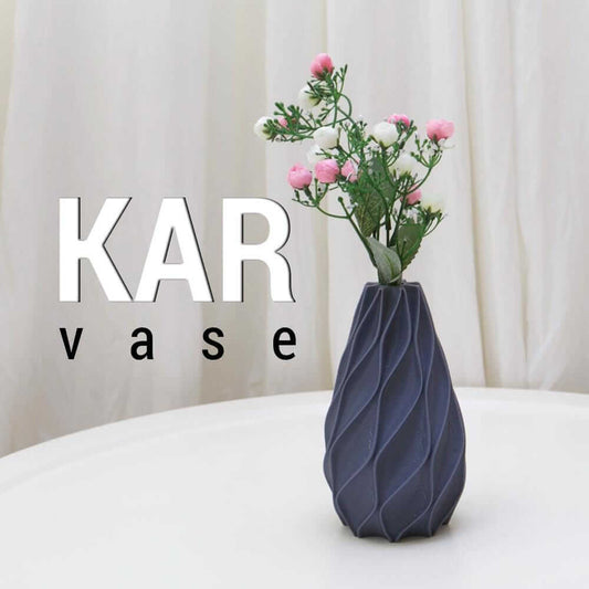 3D Printed Spiral Vase: Matte Geometric Decor - Modern Kar Vase-Digital Chaotik