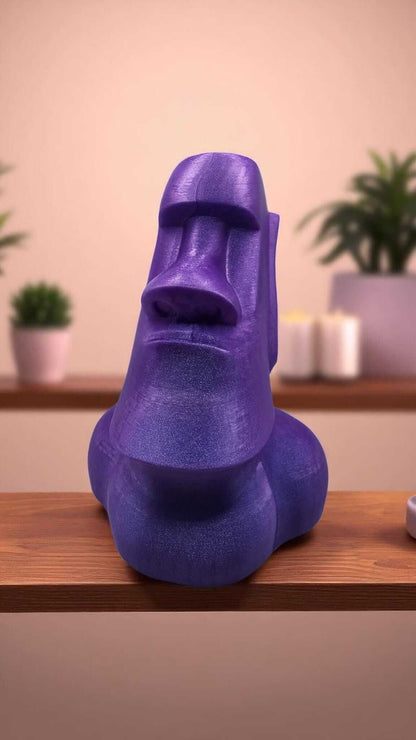 Handcrafted Moai Statue Figurine: Polynesian Decor-Digital Chaotik